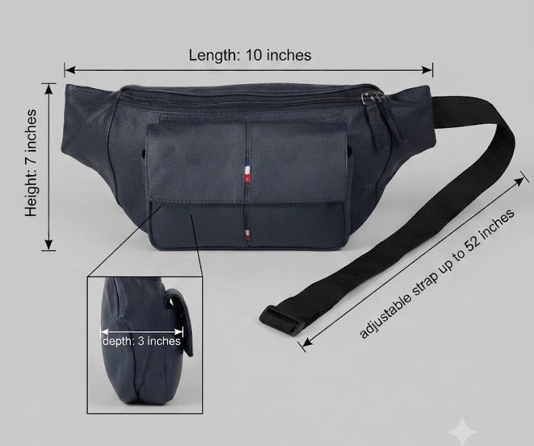 Genuine leather fanny pack, waist bag for men and women