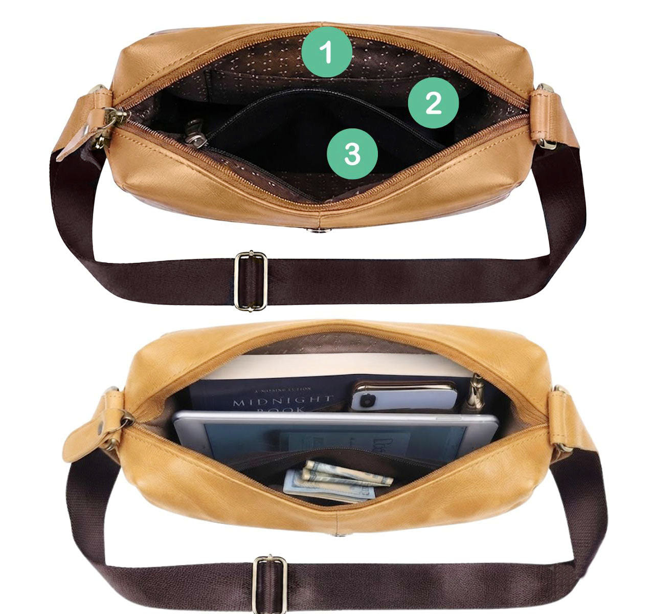 Bullz Genuine Leather Crossbody Messenger Bag for Mens and Women SB-04