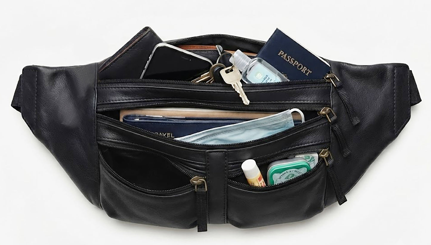 Leather fanny pack  waist bag for mens and women