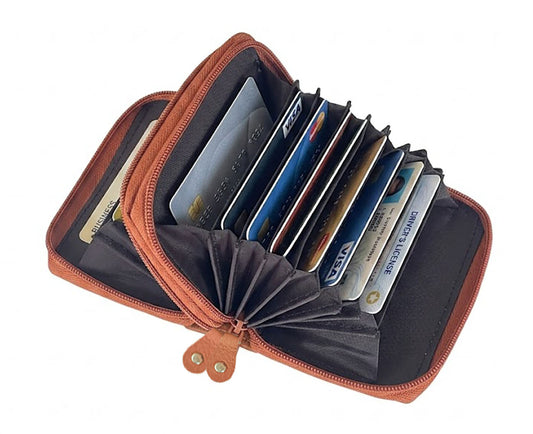 Double zipper Palm Wallet for Women with RFID Blocking Card Holder- Pack of 6