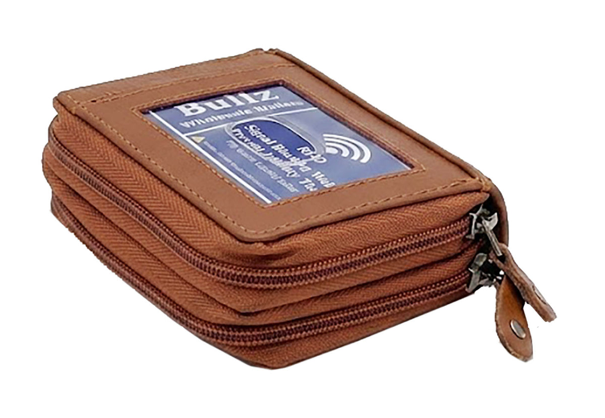 Double zipper Palm Wallet for Women with RFID Blocking Card Holder- Pack of 6