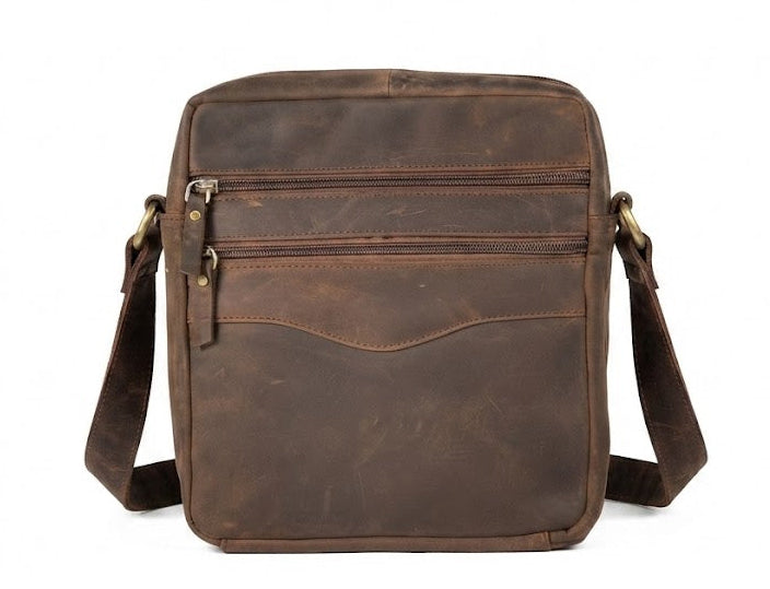hunter leather crossbody messenger bag for man