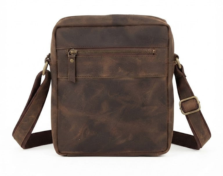 hunter leather crossbody messenger bag for man