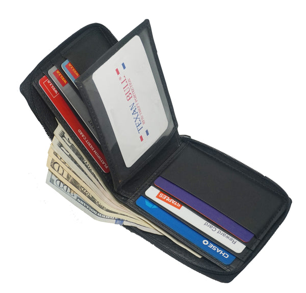 Texan Bull ® RFID Zipper Mens Wallet TXB-RF5101